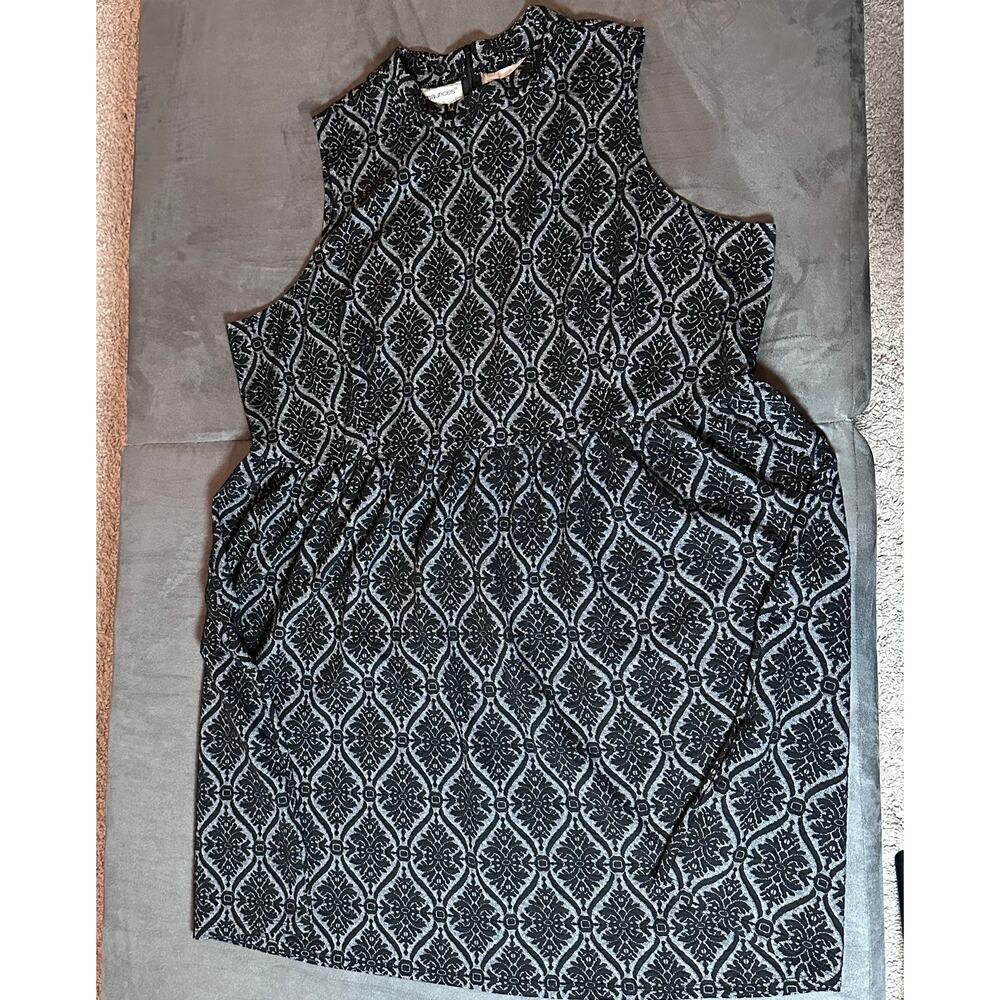 🌻Maurices Dress Women's Plus Sz 3 (22/24) Black/Grey Sleeveless Fit & Flare
